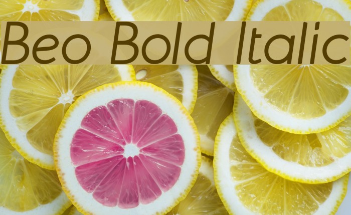 Beo Bold Italic Font examples