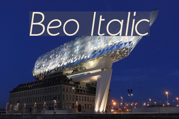 Beo Italic Font examples