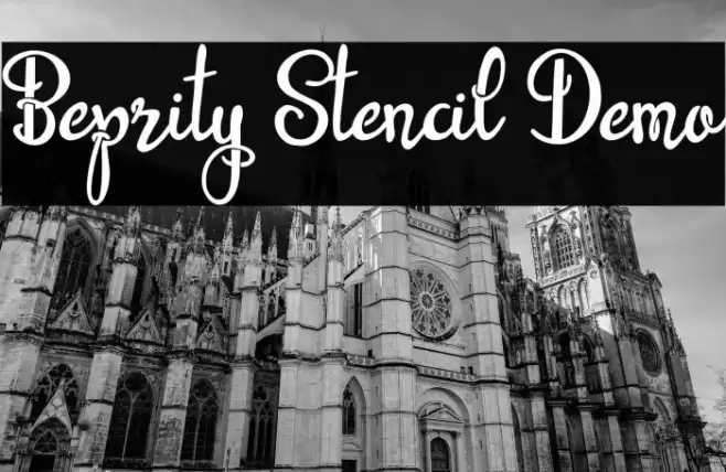 Beprity Stencil Demo Font examples