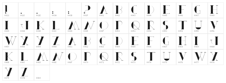 Berbel Serif Character Map