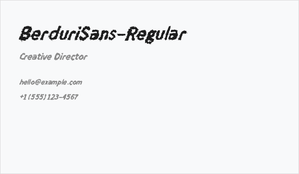 BerduriSans-Regular Business Card