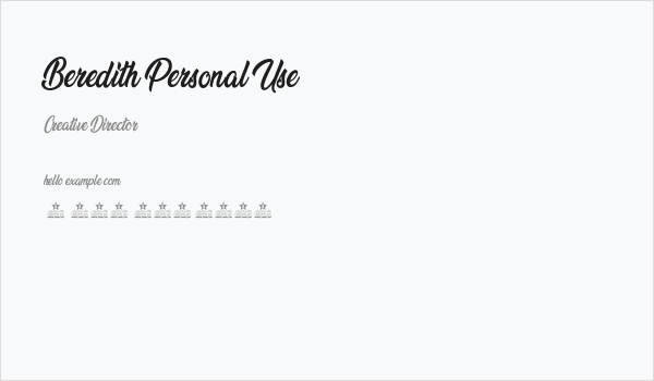 Beredith Personal Use Business Card