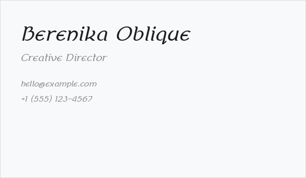 Berenika Oblique Business Card