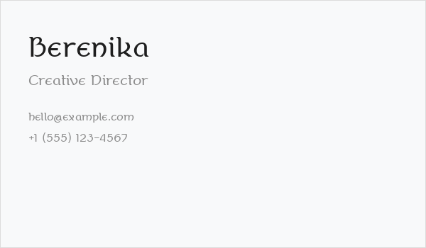 Berenika Business Card