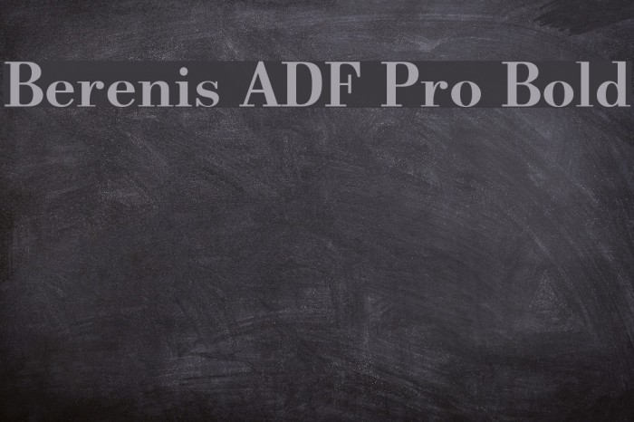 Berenis ADF Pro Bold Font examples