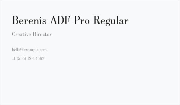 Berenis ADF Pro Regular Business Card