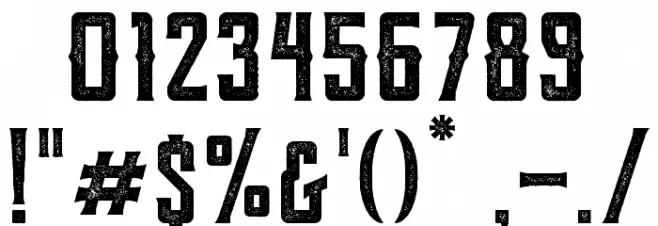 Berg western Rough Font OTHER CHARS