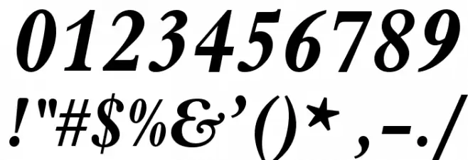 BergamoStd-BoldItalic Font OTHER CHARS