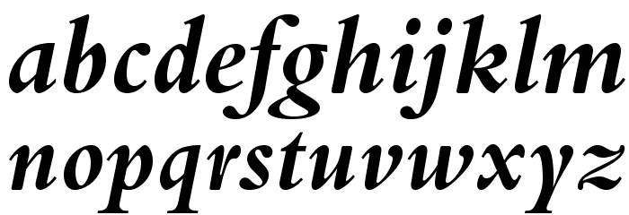 BergamoStd-BoldItalic Font LOWERCASE