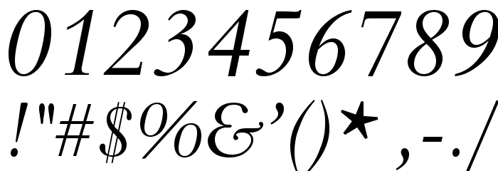BergamoStd-Italic Font OTHER CHARS