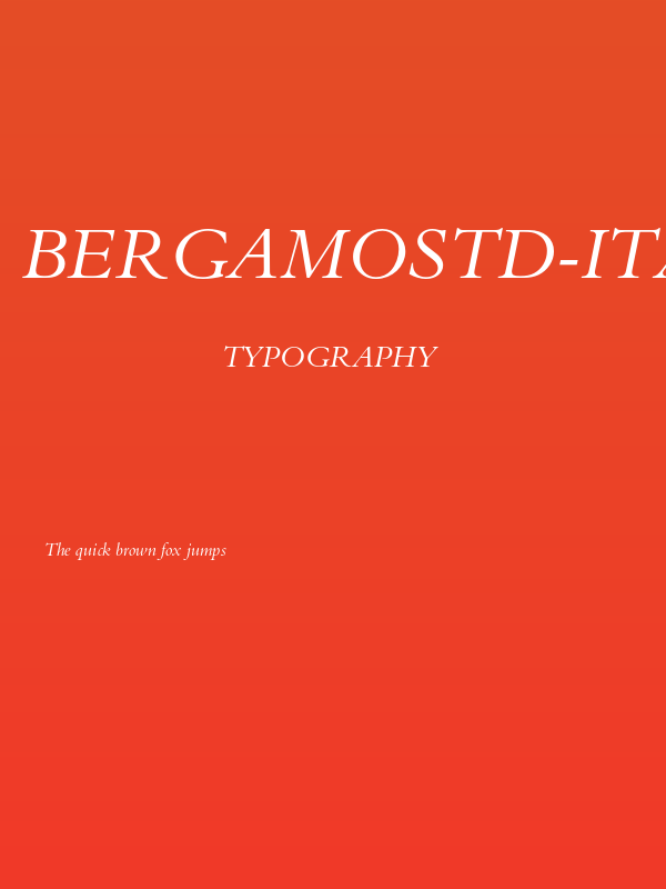BergamoStd-Italic Poster