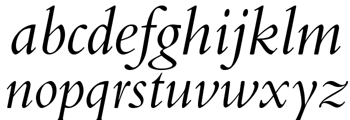 BergamoStd-Italic Font LOWERCASE