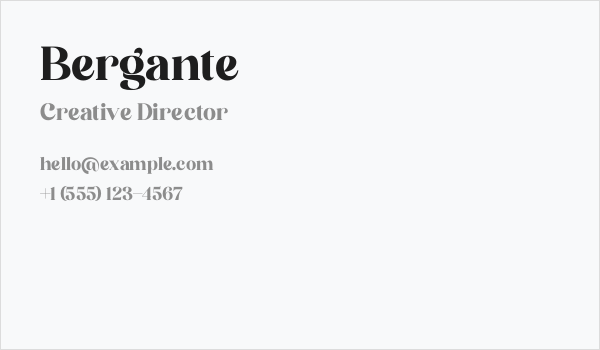 Bergante Business Card