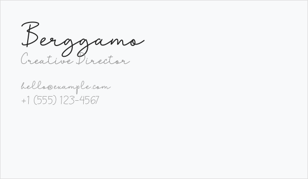 Berggamo Business Card