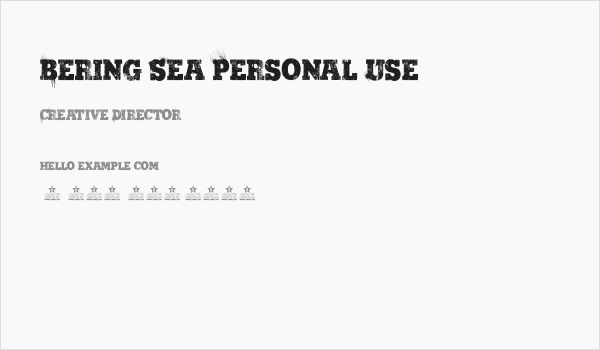 Bering Sea Personal Use Business Card
