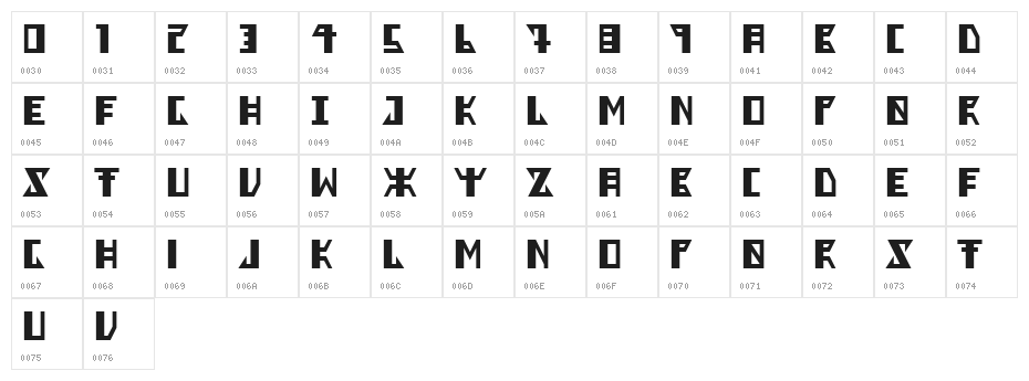 Berkel Character Map