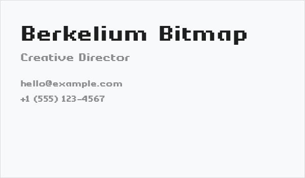 Berkelium Bitmap Business Card