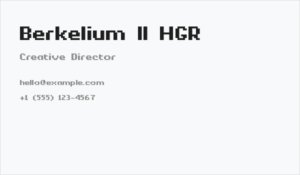 Berkelium II HGR Business Card