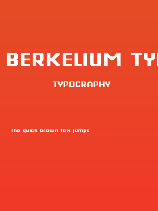 Berkelium Type Poster
