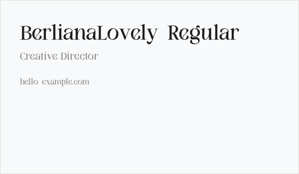BerlianaLovely-Regular Business Card