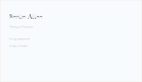 Berlin Allee Business Card