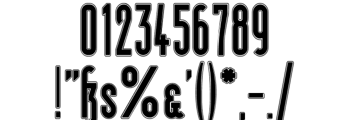Berlin Email Outline Font OTHER CHARS