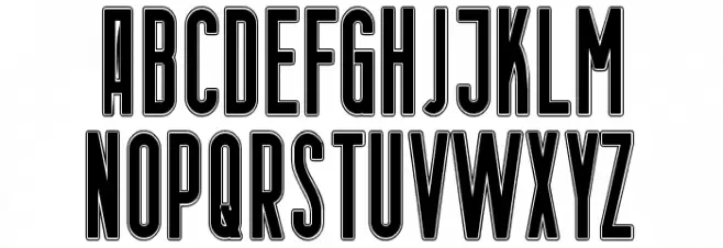 Berlin Email Outline Font UPPERCASE