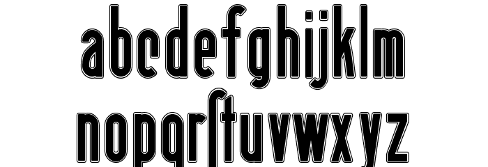 Berlin Email Outline Font LOWERCASE
