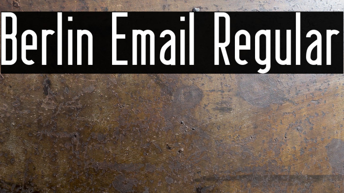 Berlin Email Regular Font examples