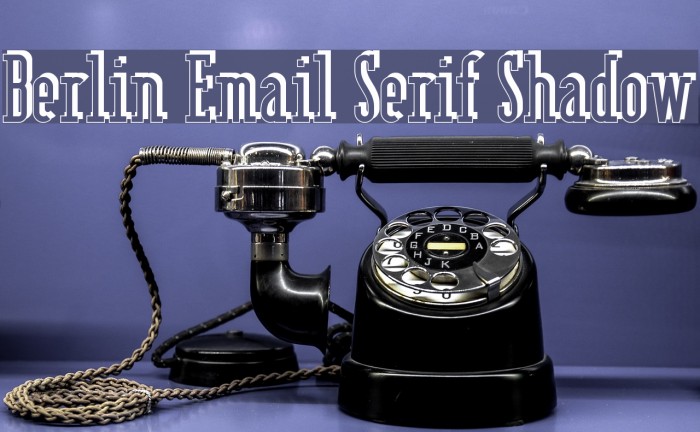 Berlin Email Serif Shadow Font examples
