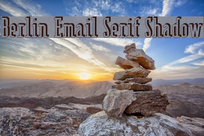 Berlin Email Serif Shadow Font examples