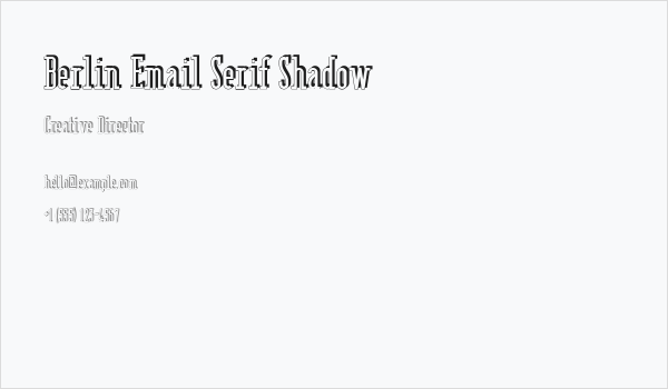 Berlin Email Serif Shadow Business Card