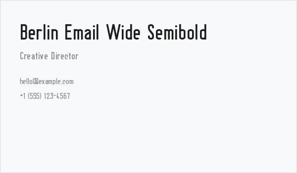 Berlin Email Wide Semibold Business Card