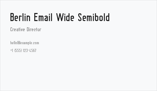 Berlin Email Wide Semibold Business Card