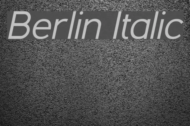 Berlin Italic Fonte examples