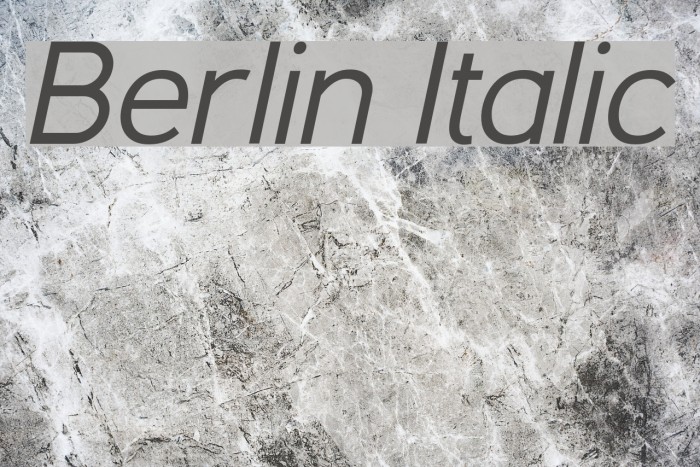 Berlin Italic Font examples