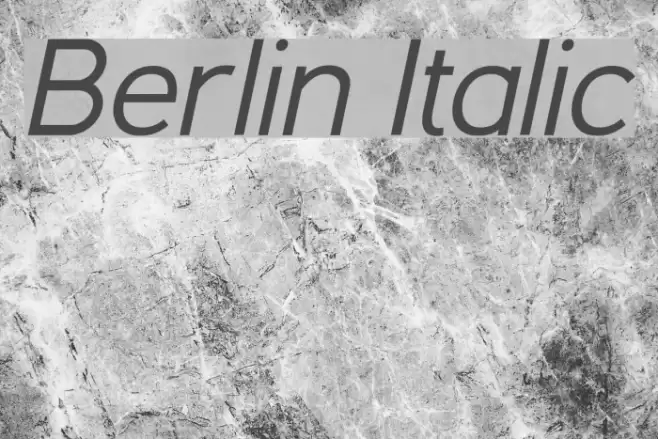 Berlin Italic Fonte examples