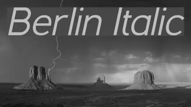 Berlin Italic Fonte examples