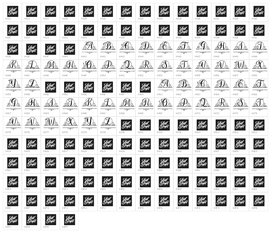 Berlin Monogram Character Map