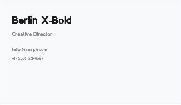 Berlin X-Bold Business Card