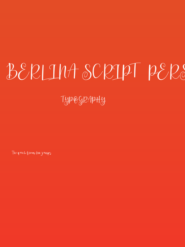 Berlina Script  Personal Use Rg Poster