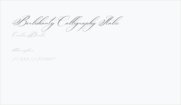 Berlishanty Calligraphy Italic Business Card