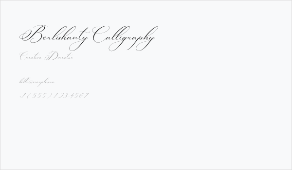Berlishanty Calligraphy Business Card