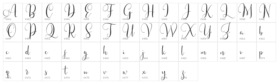 Berlynda FREE Character Map