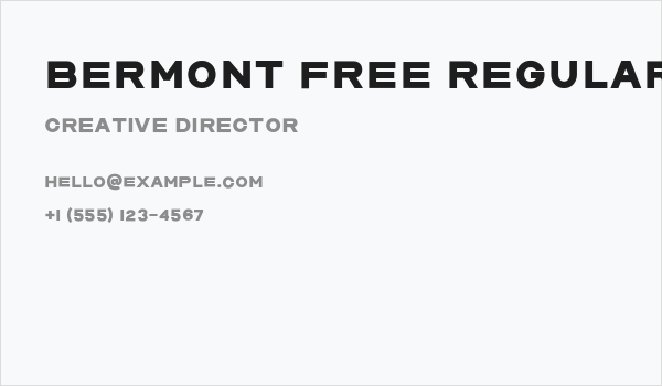 Bermont Free Regular Business Card