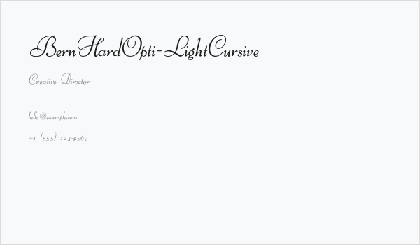 BernHardOpti-LightCursive Business Card