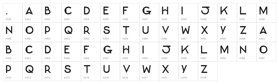 Bernadette [Caps] Character Map
