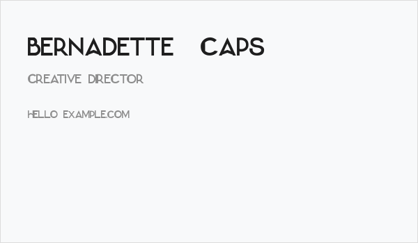 Bernadette [Caps] Business Card