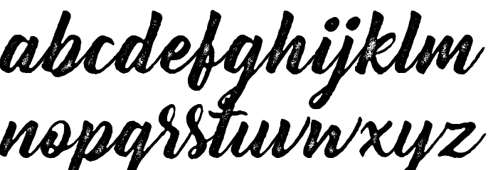 Bernadette Rough Font LOWERCASE