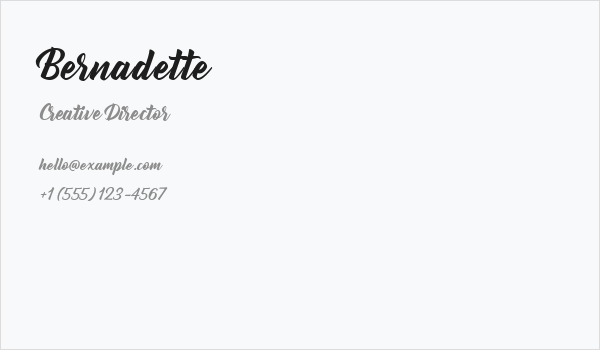 Bernadette Business Card